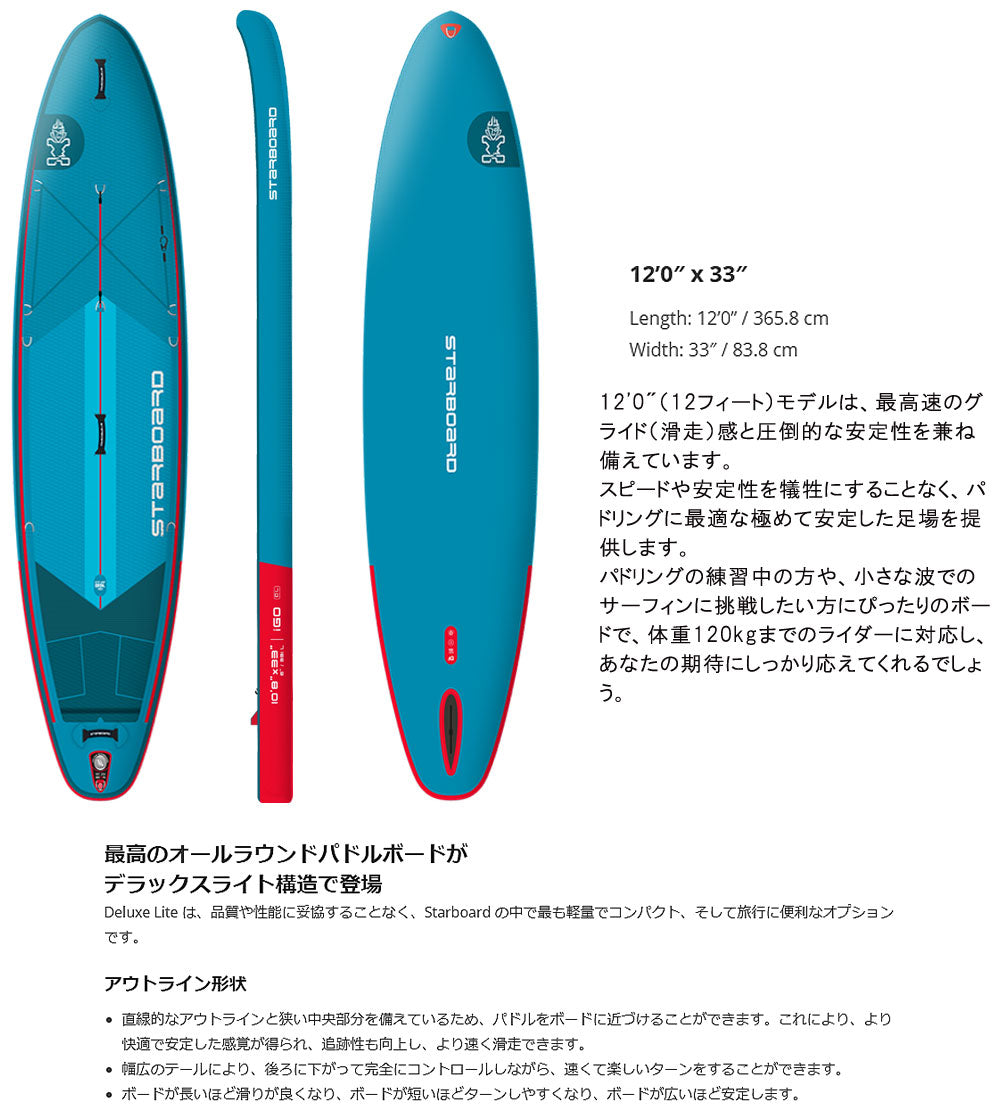 25-26 STARBOARD I GO WITH PADDLE DELUXE LITE 12'0 X 33/スター