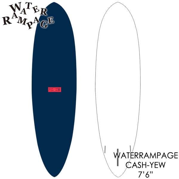 WATERRAMPAGE CASH-YEW 7'6/ウォーターランページ キャッシュユー サーフボード ミッドレングス ソフトボード サーフィン 営業所止め 送料無料