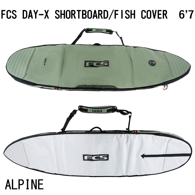 FCS DAY-X SHORTBOARD FISH COVER 6'7 / エフシーエス デイランナー ボードカバー ショートボード フィッシュ ボードケース ハードケース サーフボード サーフィン