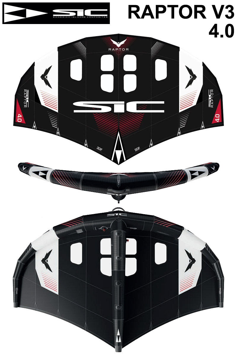 SIC RAPTORV3 4.0平米 エスアイシー ラプターブイスリー サーフウイング カイトウイング ウイングサーフィン ウイングフォイル 2026